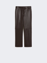 Slim-fit coated fabric trousers - Chocolate