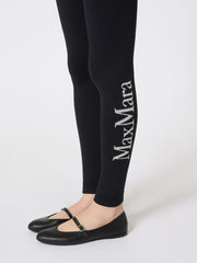 Stretch technical fabric leggings - Black