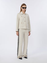 Boxy-fit scuba jersey jacket - Ecru