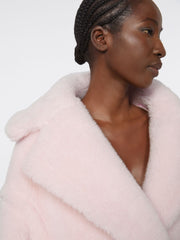 Alpaca and wool Teddy Bear Icon Coat - Pink