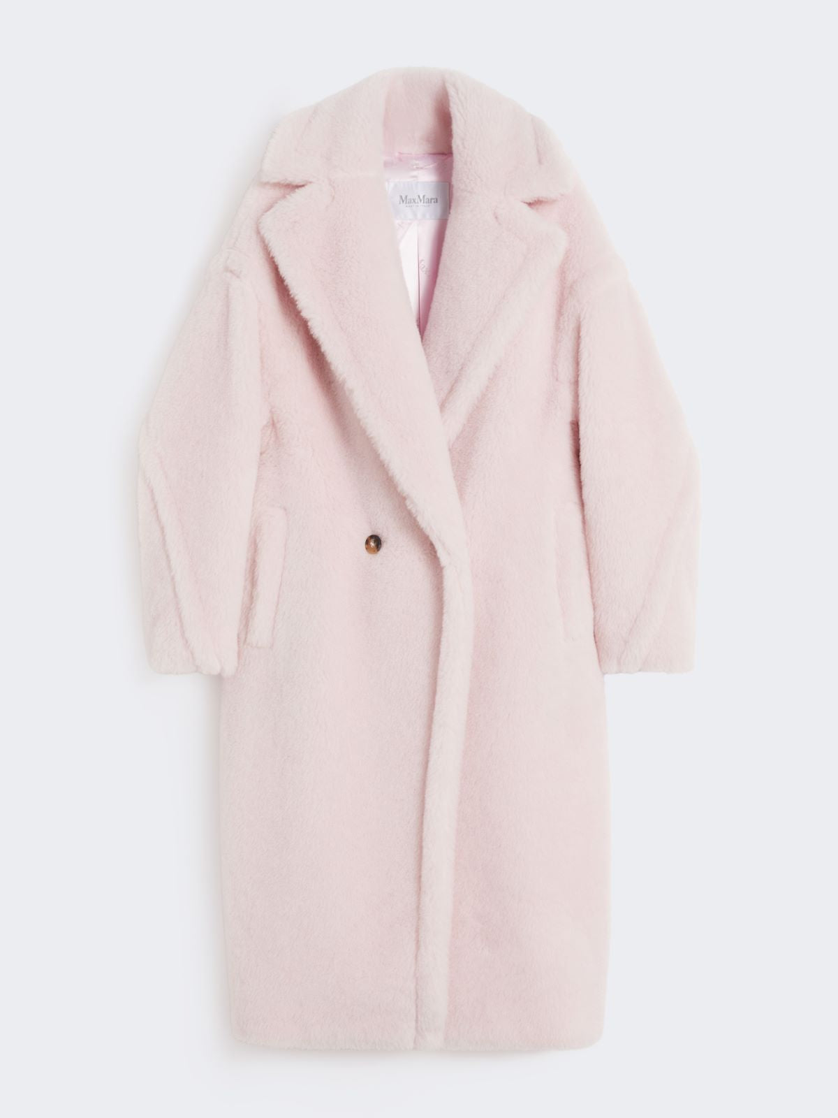 Alpaca and wool Teddy Bear Icon Coat - Pink