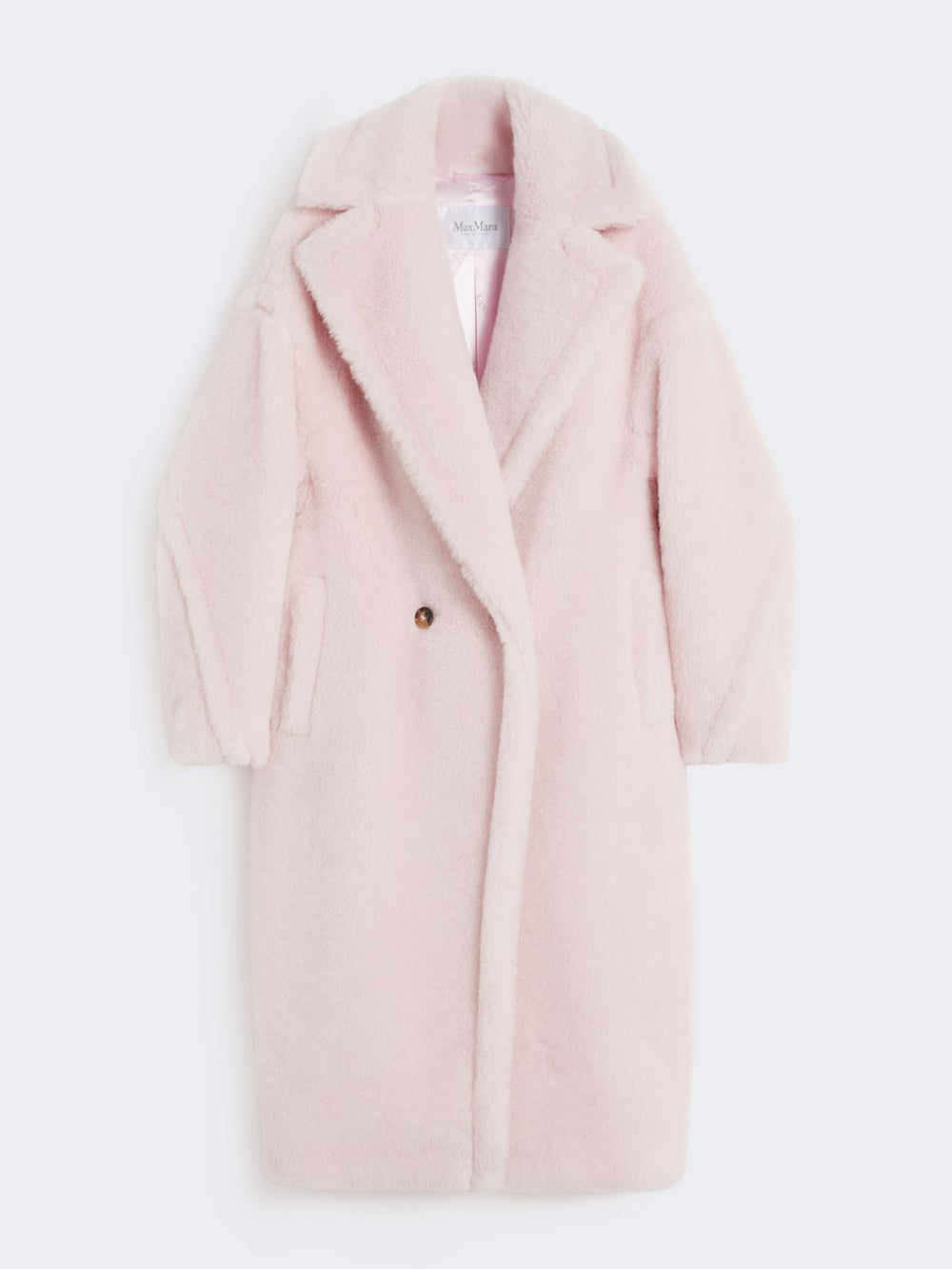 Alpaca and wool Teddy Bear Icon Coat - Pink