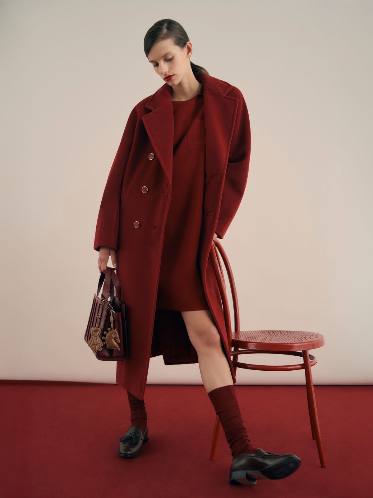 101801 Icon Coat - Dark red