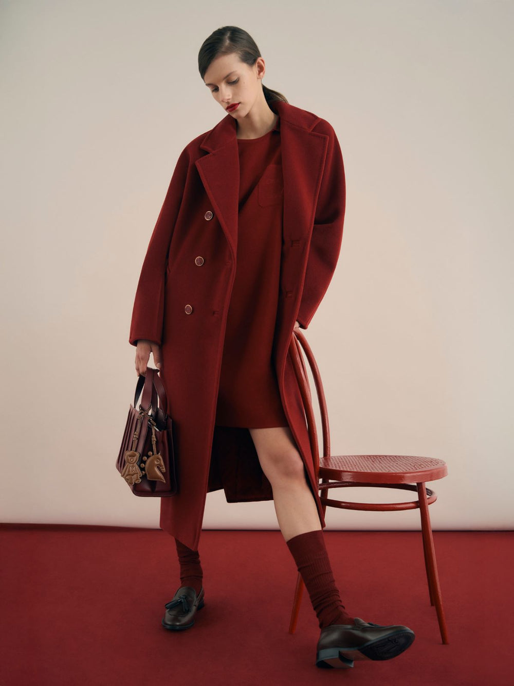 101801 Icon Coat - Dark red