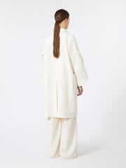 Wool and cashmere cloth coat - White