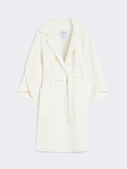 Wool and cashmere cloth coat - White