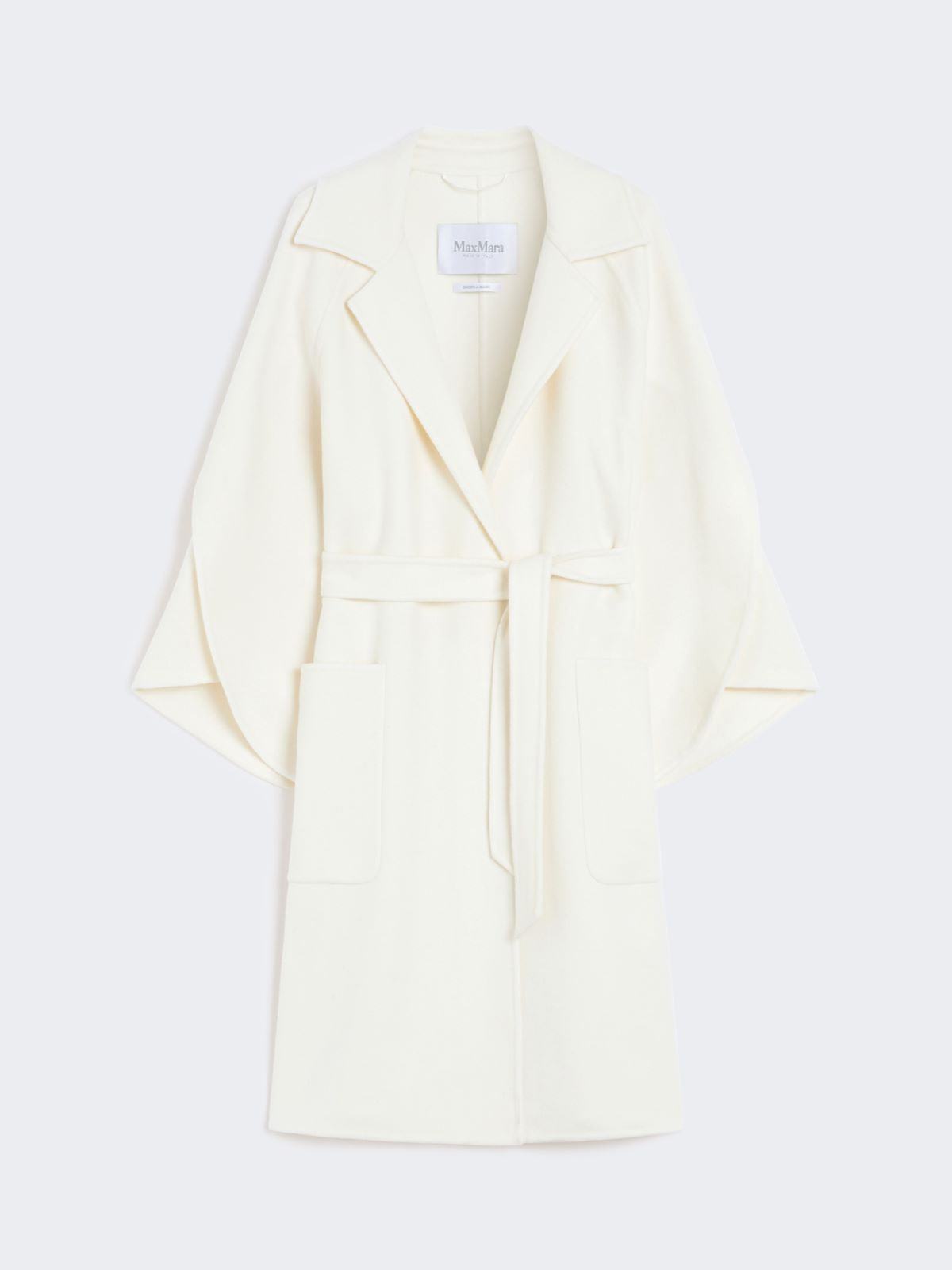 Wool and cashmere cloth coat - White