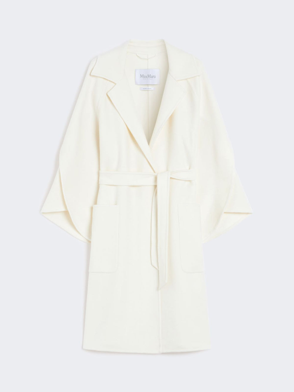 Wool and cashmere cloth coat - White