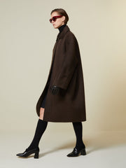 Wool and·mohair cocoon coat - Brown