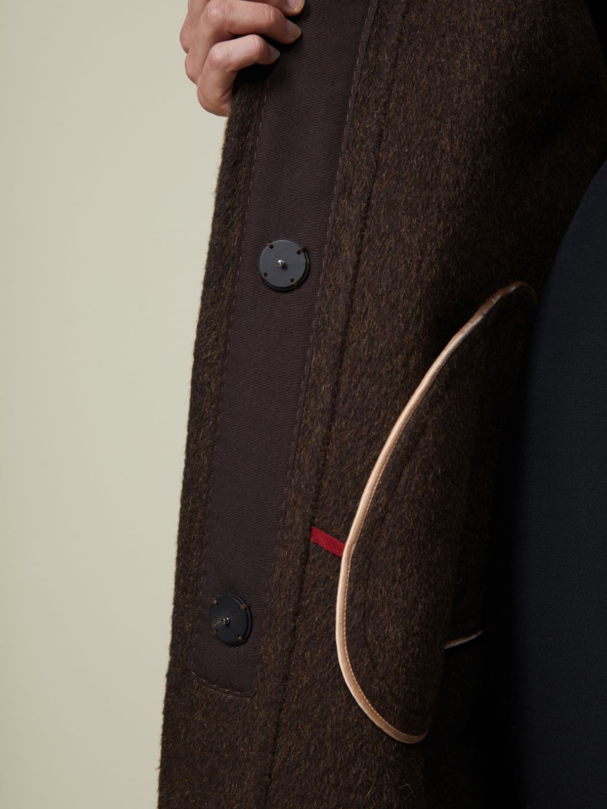 Wool and·mohair cocoon coat - Brown