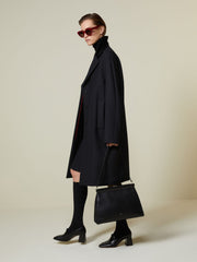 Masculine wool and silk coat - Black