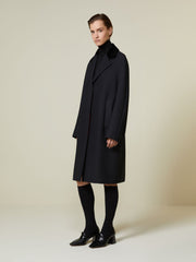 Masculine wool and silk coat - Black