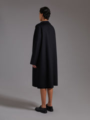 Midi cashmere cardigan coat - Black