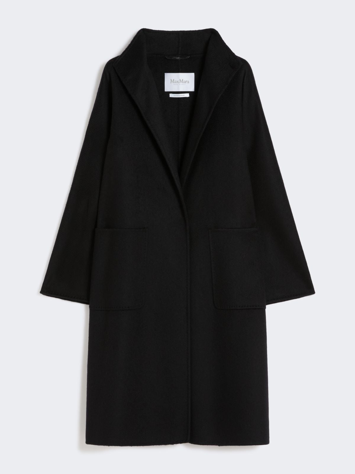 Midi cashmere cardigan coat - Black