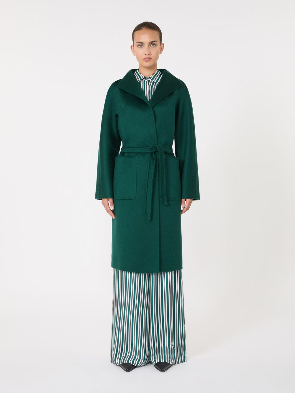 Midi cashmere cardigan coat - Dark green