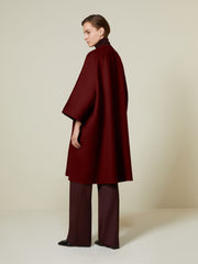 Double cashmere cape coat - Dark red