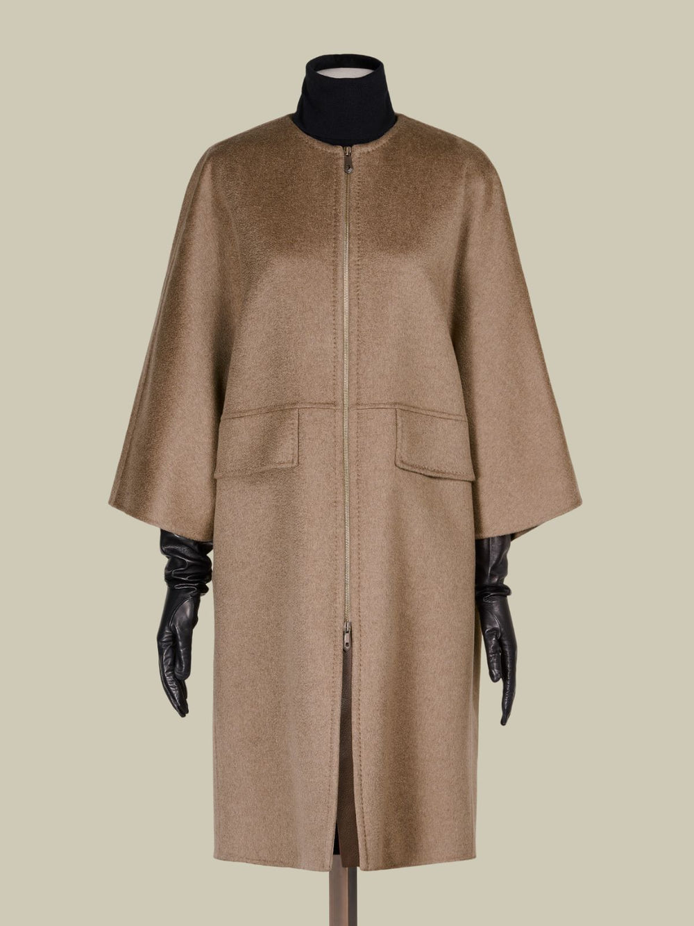 Double cashmere cape coat - Turtledove