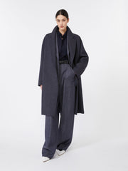 Denim-effect wool coat - Ultramarine