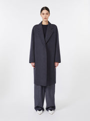 Denim-effect wool coat - Ultramarine