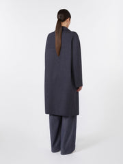 Denim-effect wool coat - Ultramarine