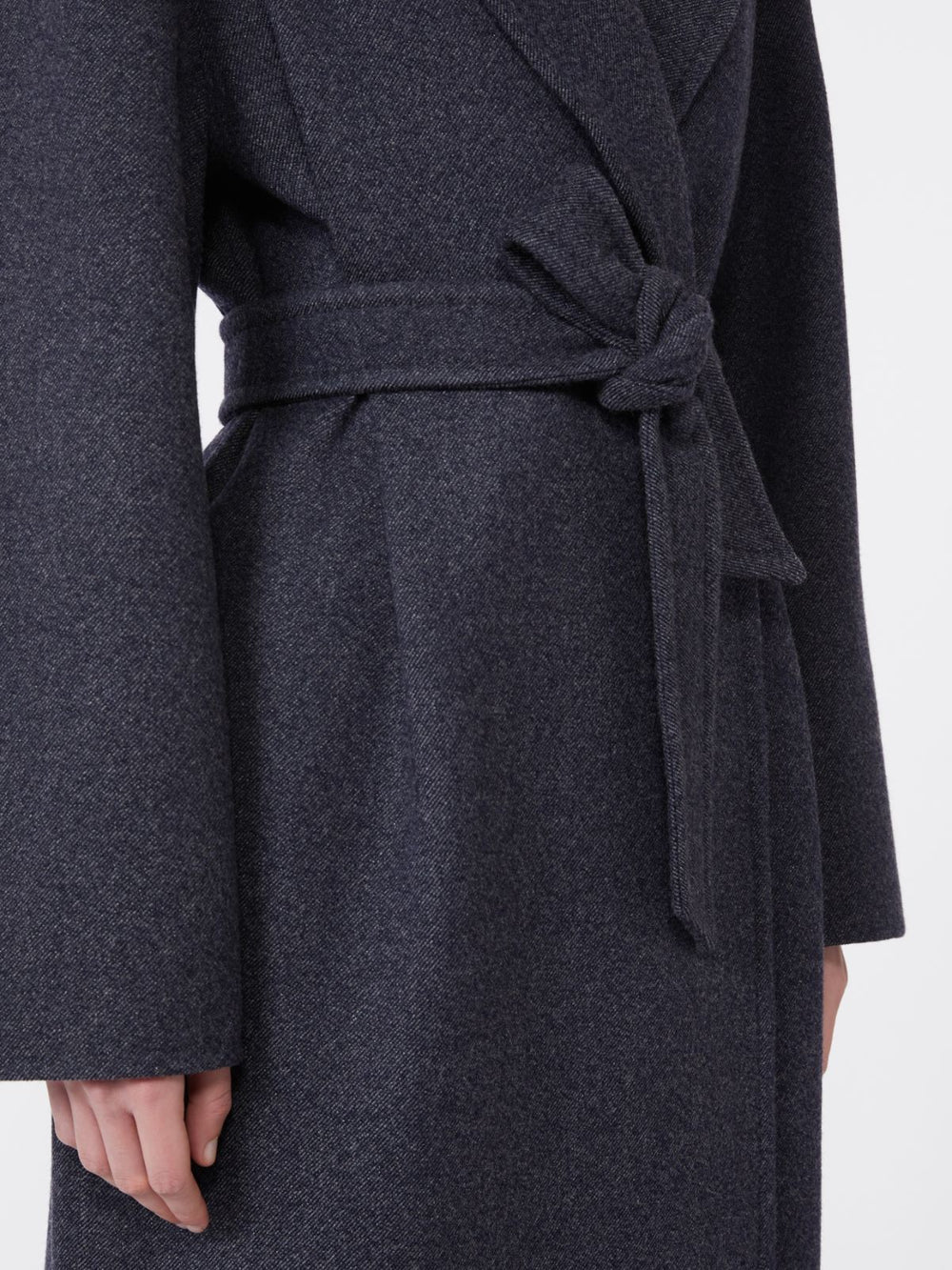 Denim-effect wool coat - Ultramarine