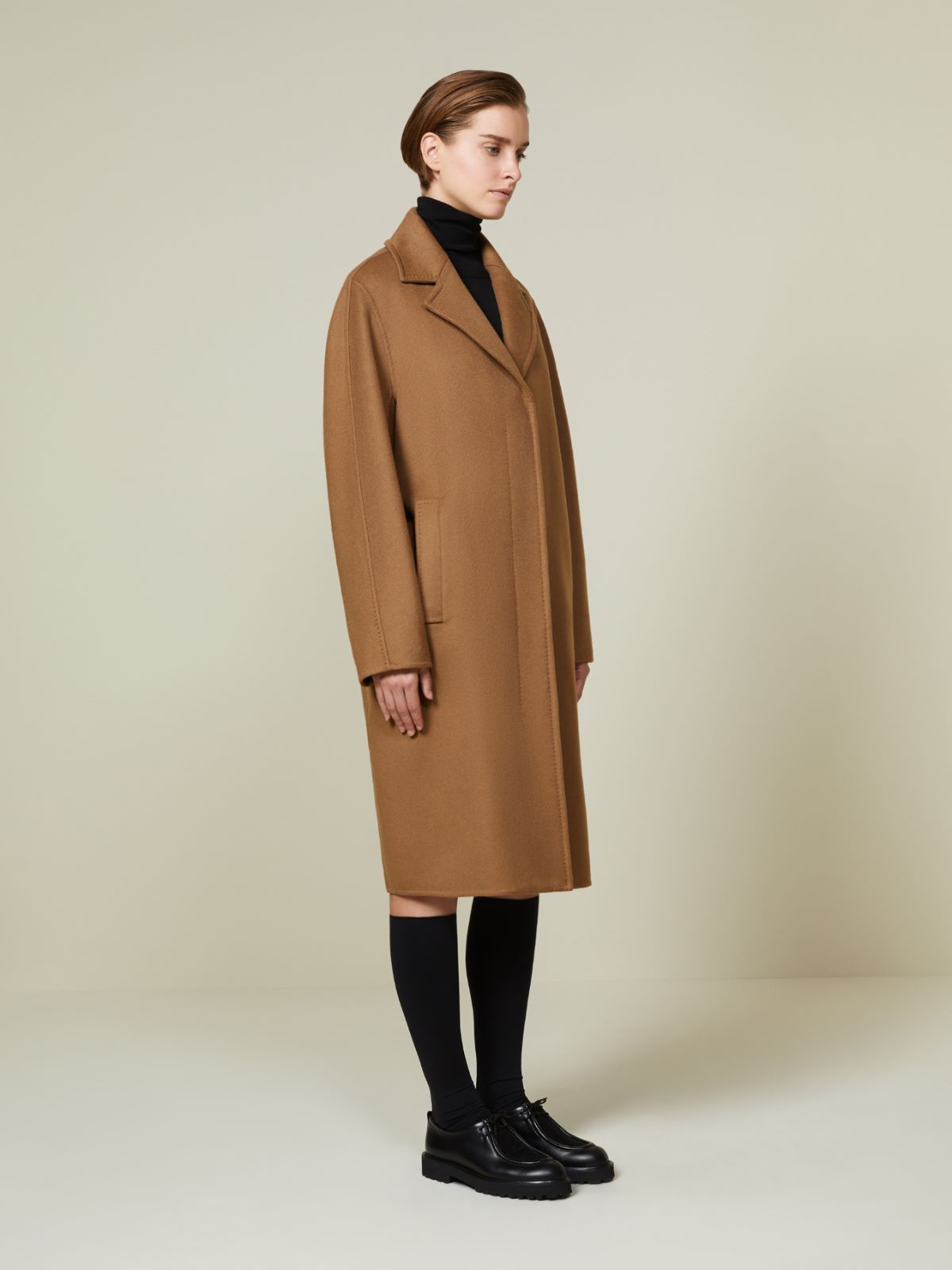 Masculine·cashmere coat - Camel