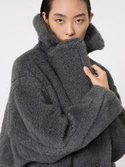 Teddy Bear Icon Coat in wool and alpaca - Medium grey