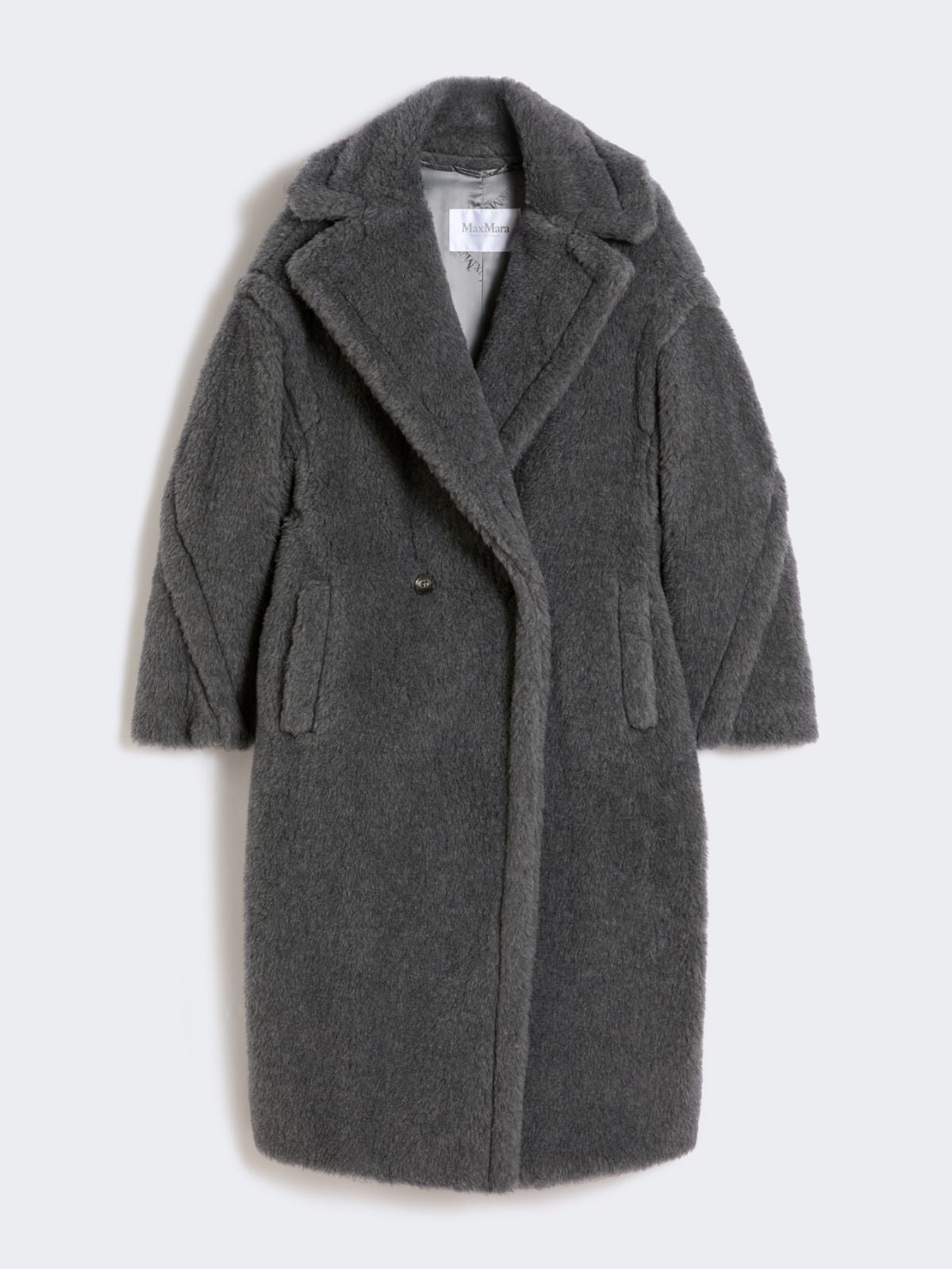 Teddy Bear Icon Coat in wool and alpaca - Medium grey