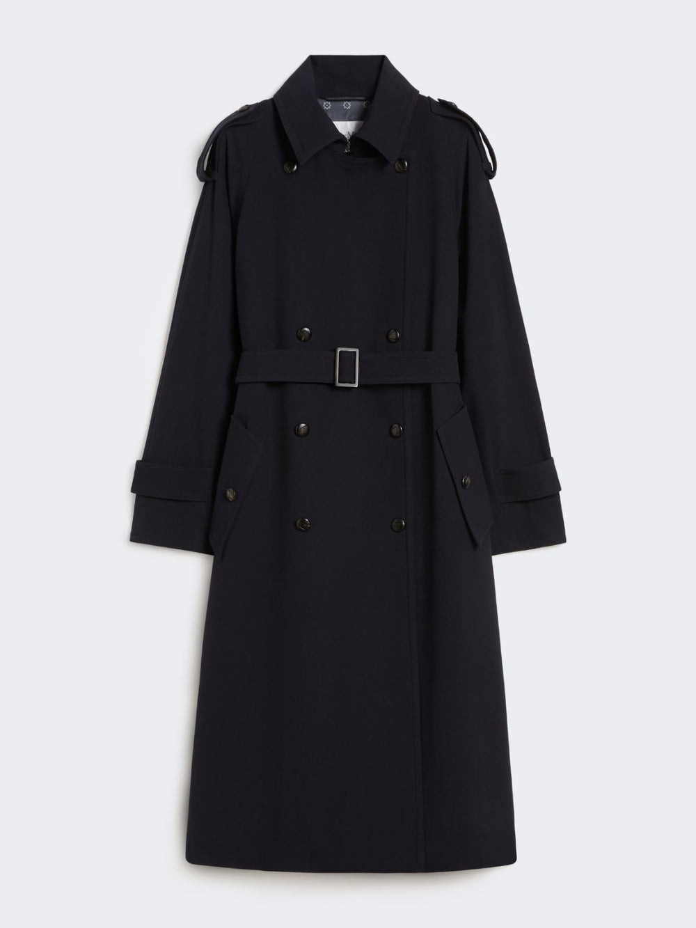 Water-repellent wool gabardine trench coat - Ultramarine
