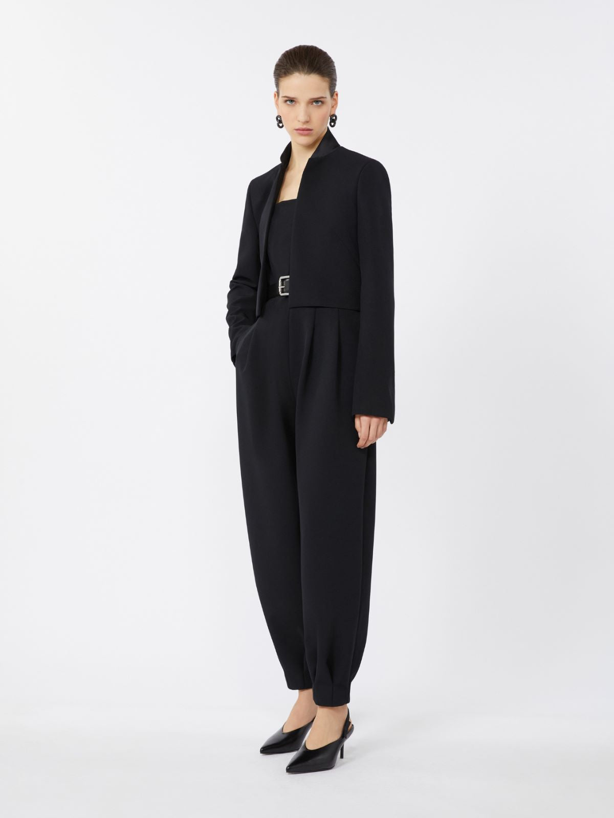 Cropped sable jacket - Black