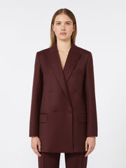 - Double-breasted wool blazer - Cherry