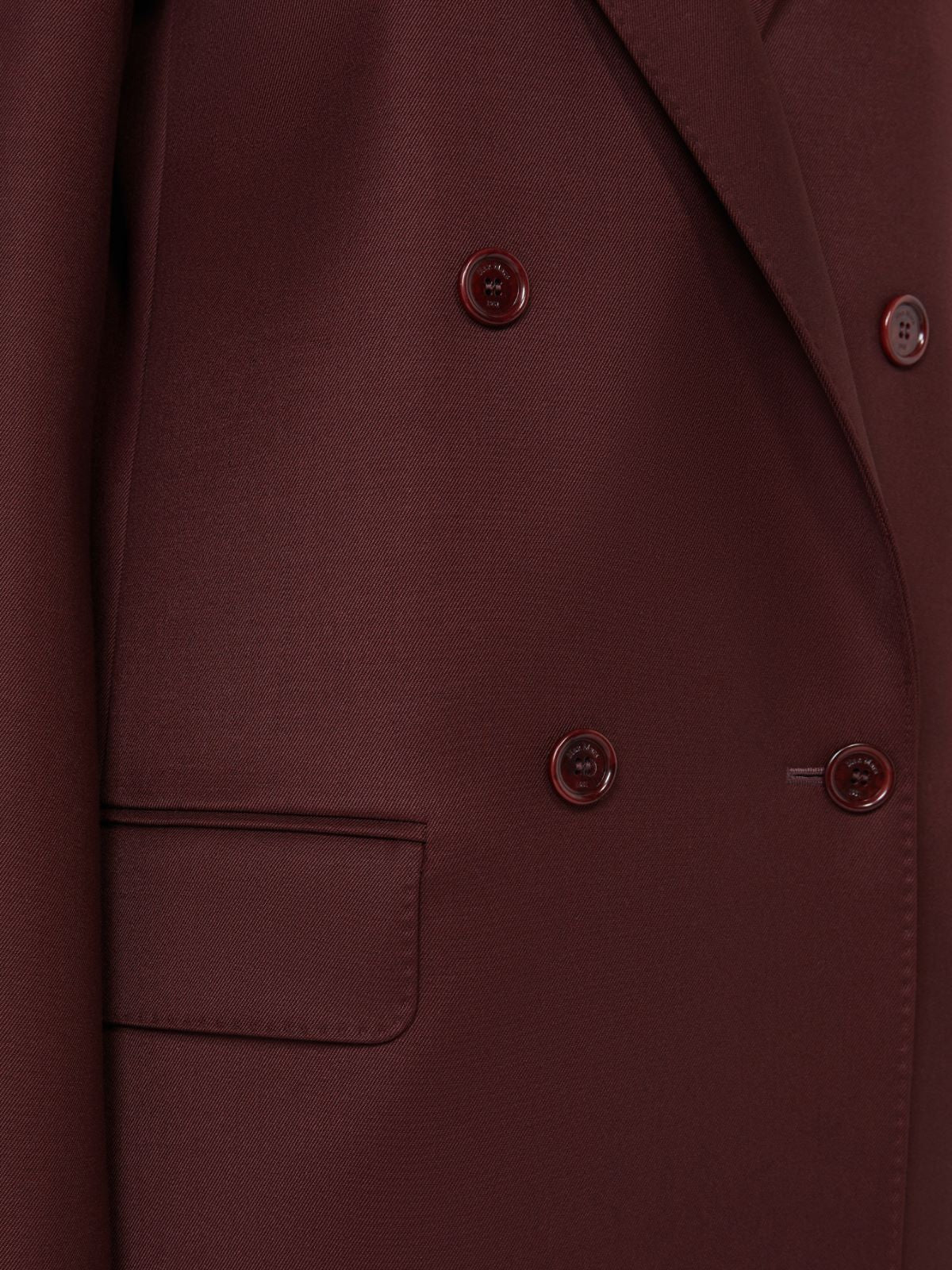 - Double-breasted wool blazer - Cherry