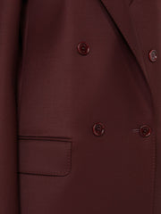 - Double-breasted wool blazer - Cherry