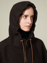 Pure cashmere double fabric sweatshirt coat - Brown