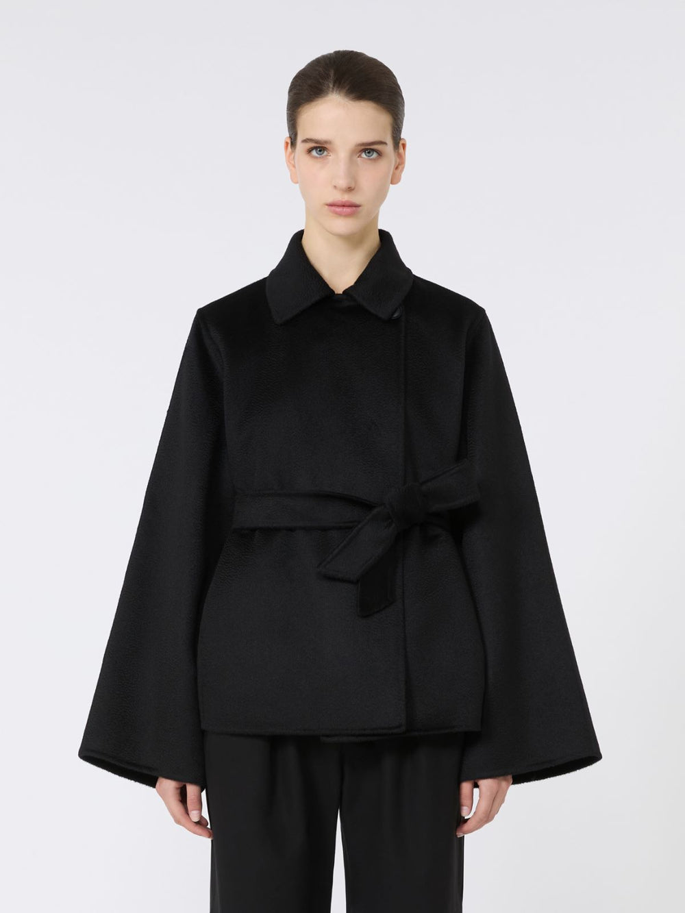 Cashmere broadcloth coat - Black
