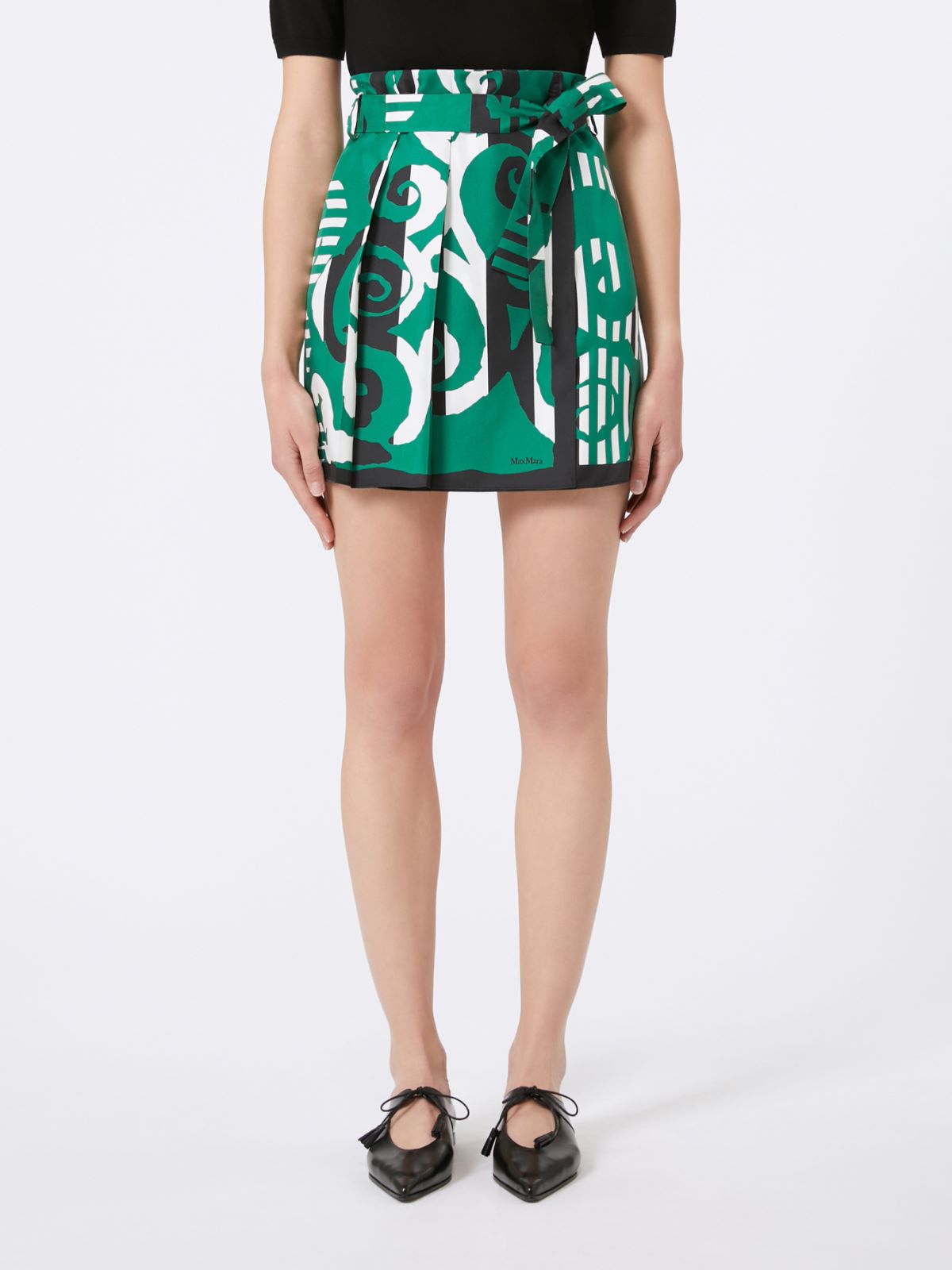 Printed silk mini skirt - Silk