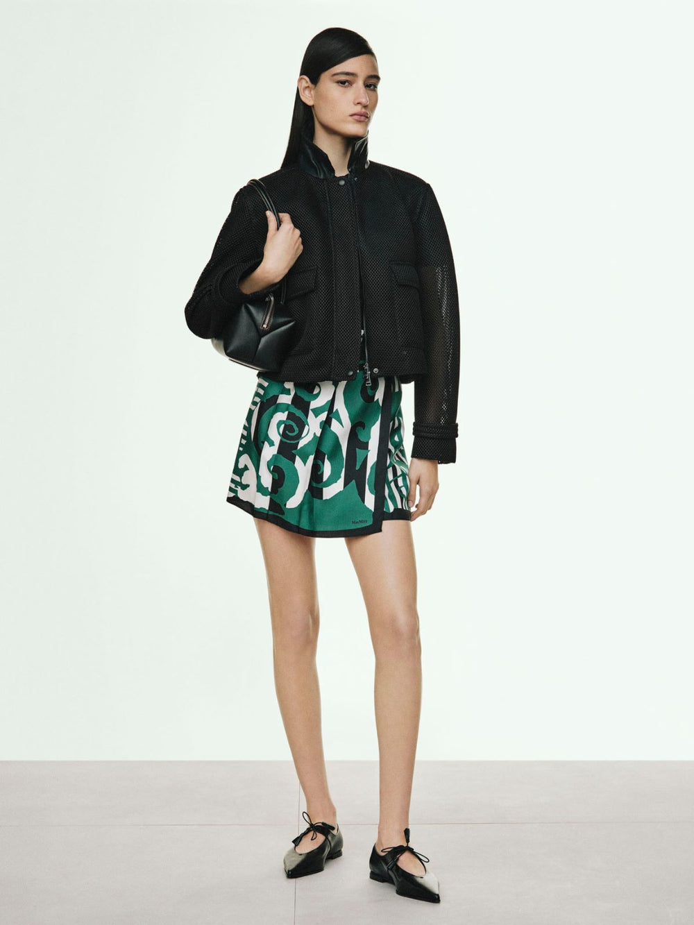 Printed silk mini skirt - Silk