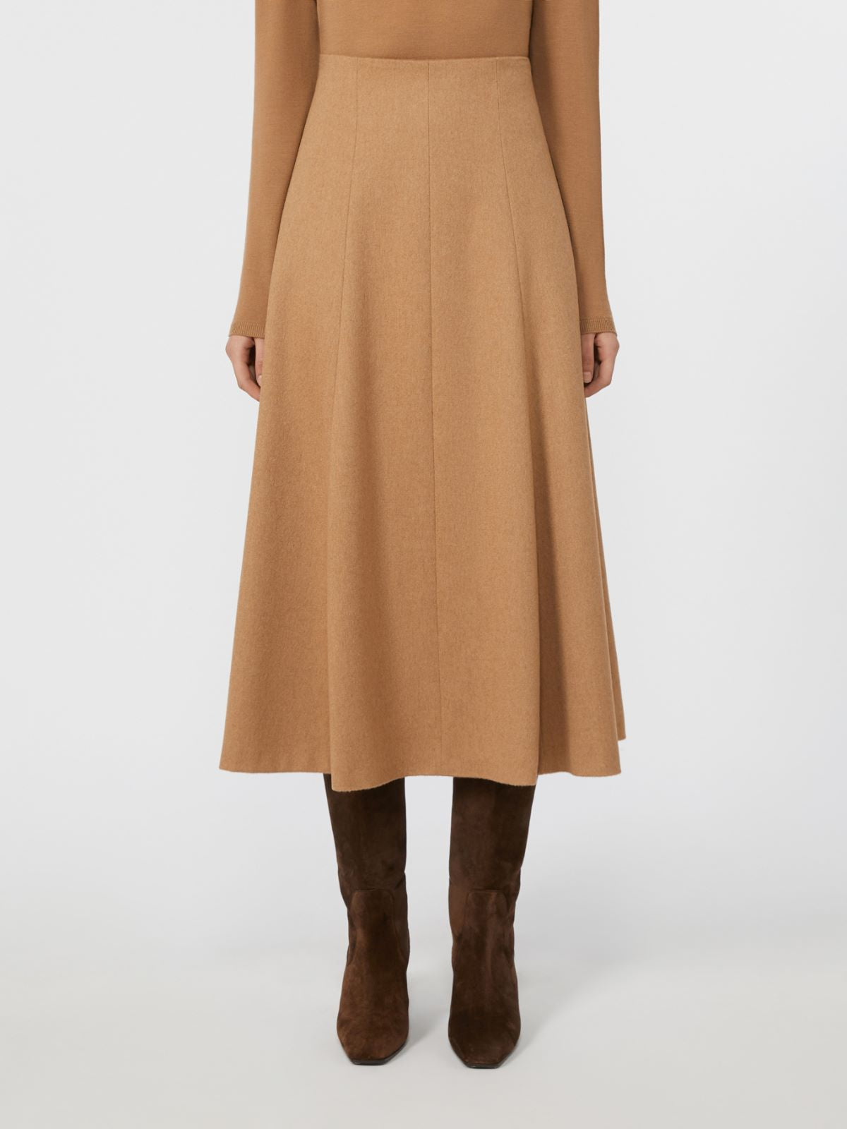 Camel flared skirt - Camel