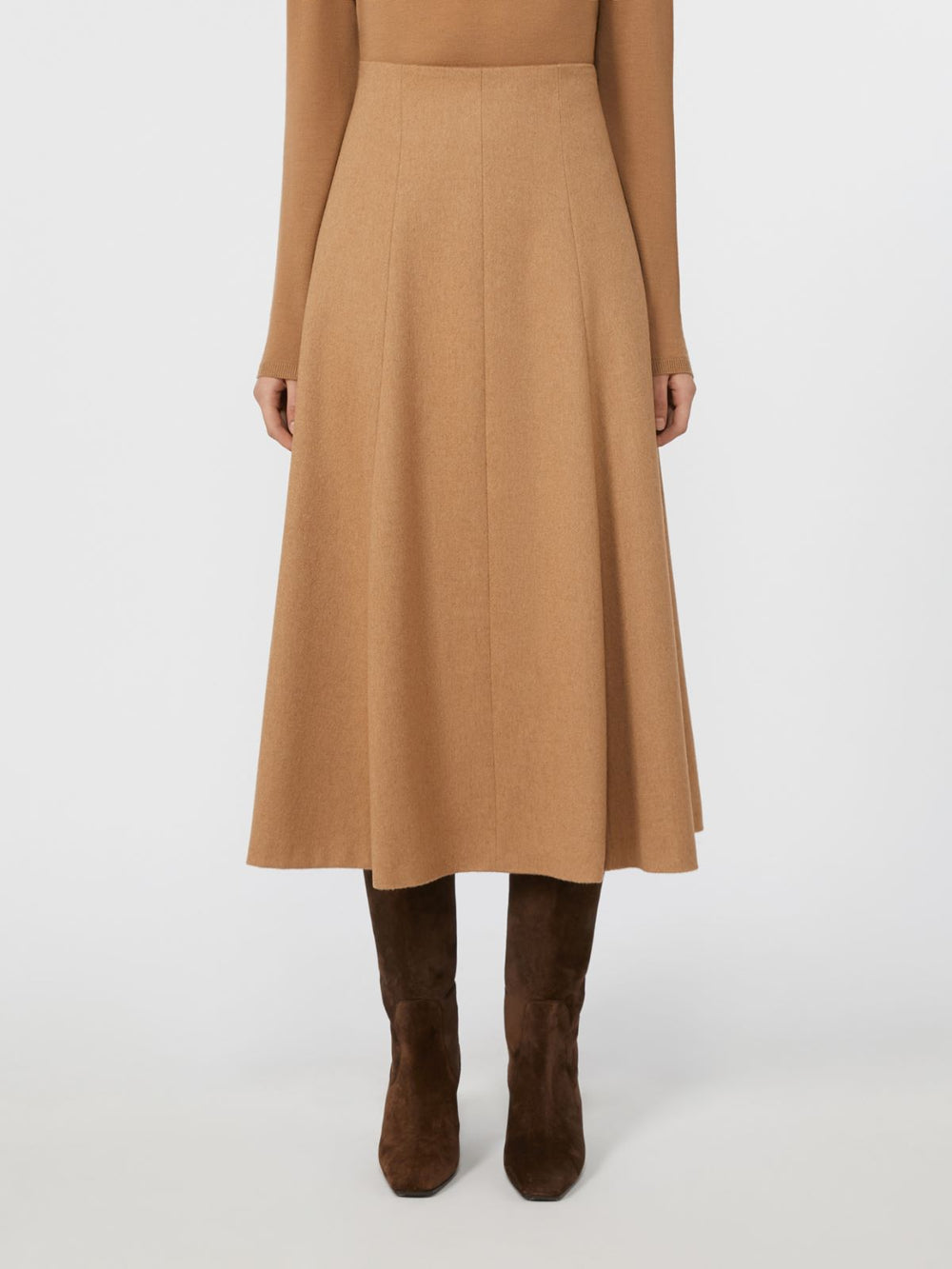 Camel flared skirt - Camel