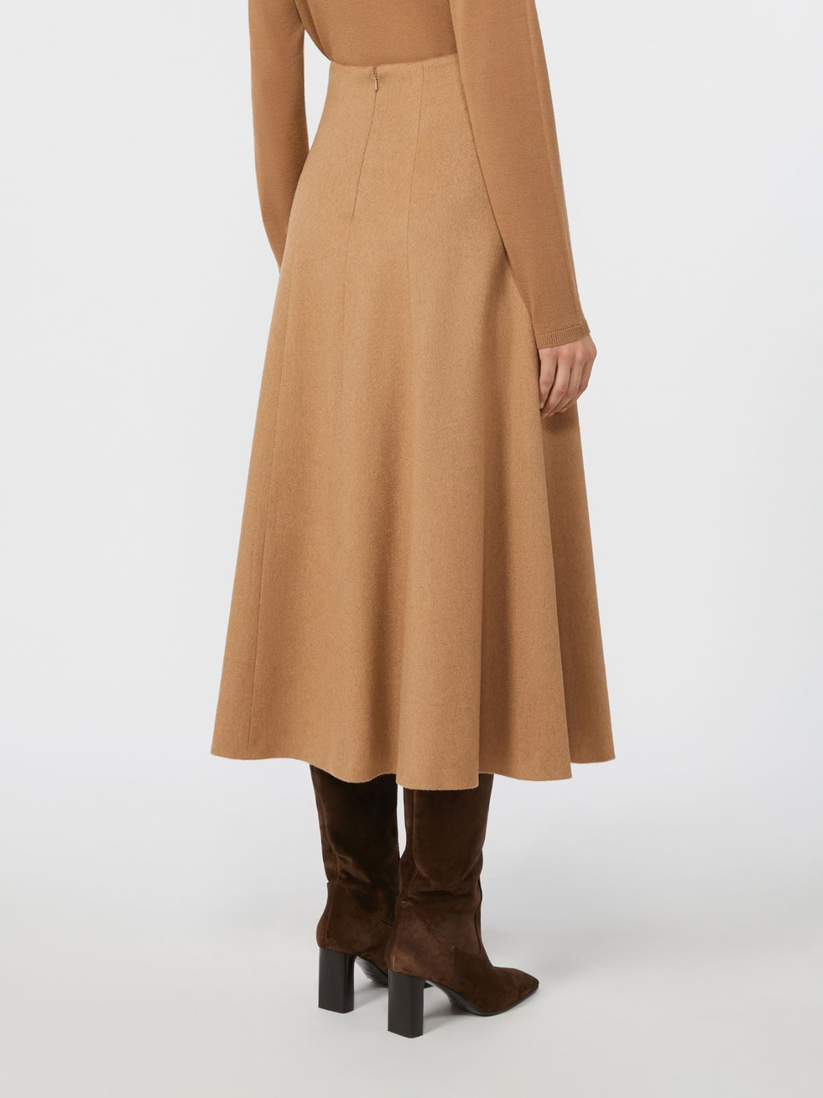 Camel flared skirt - Camel
