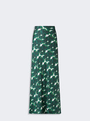 Long printed silk skirt - Emerald