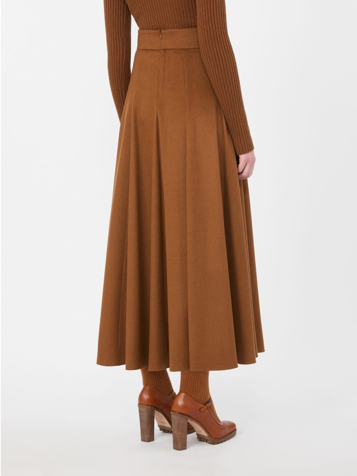 A-line camel skirt - Tobacco