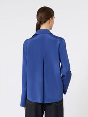 Silk crêpe de Chine shirt - Cornflower blue