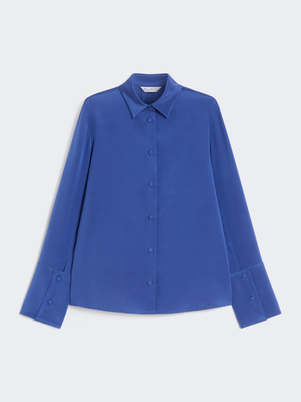 Silk crêpe de Chine shirt - Cornflower blue