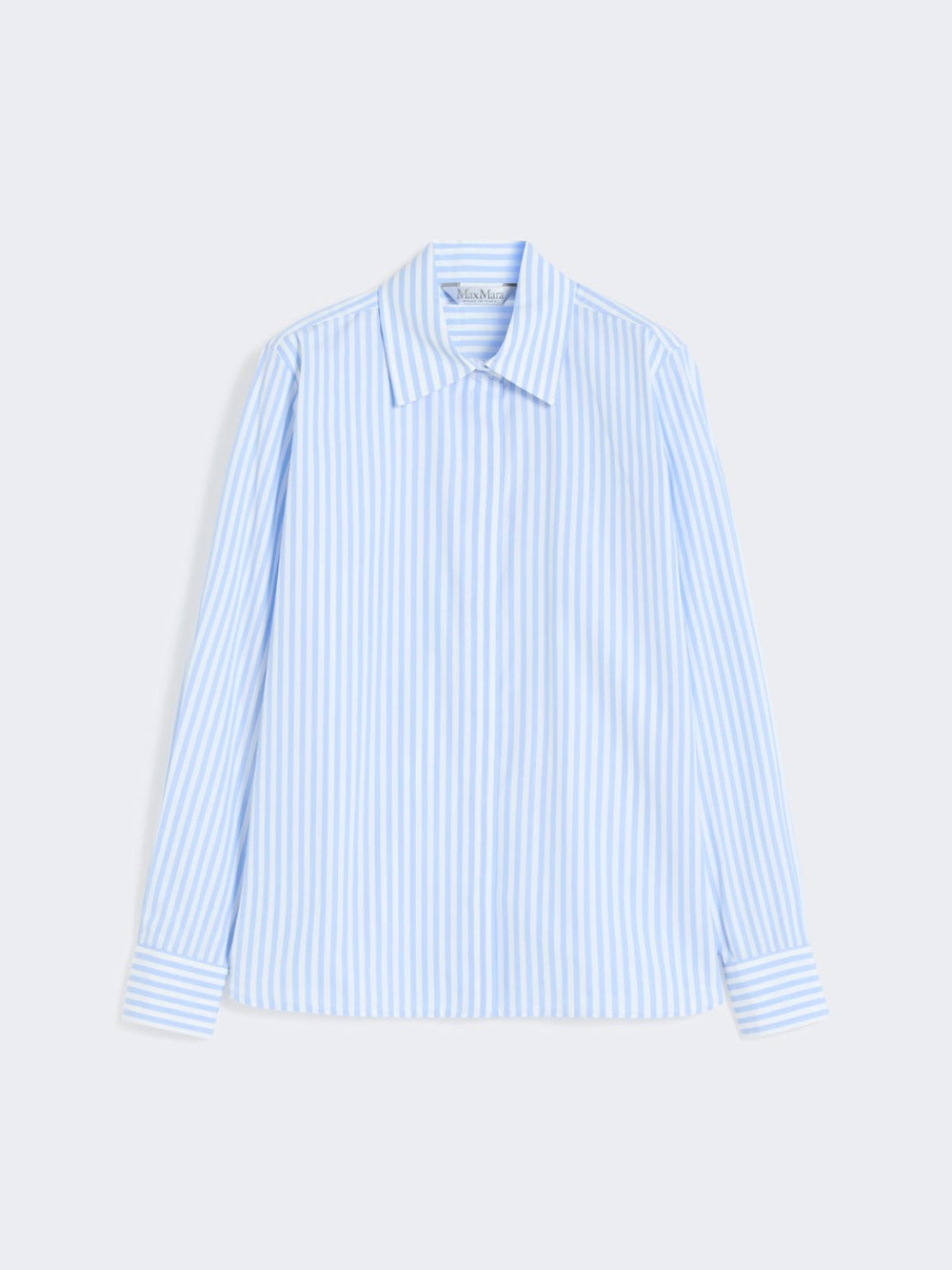 Striped poplin shirt - Light blue