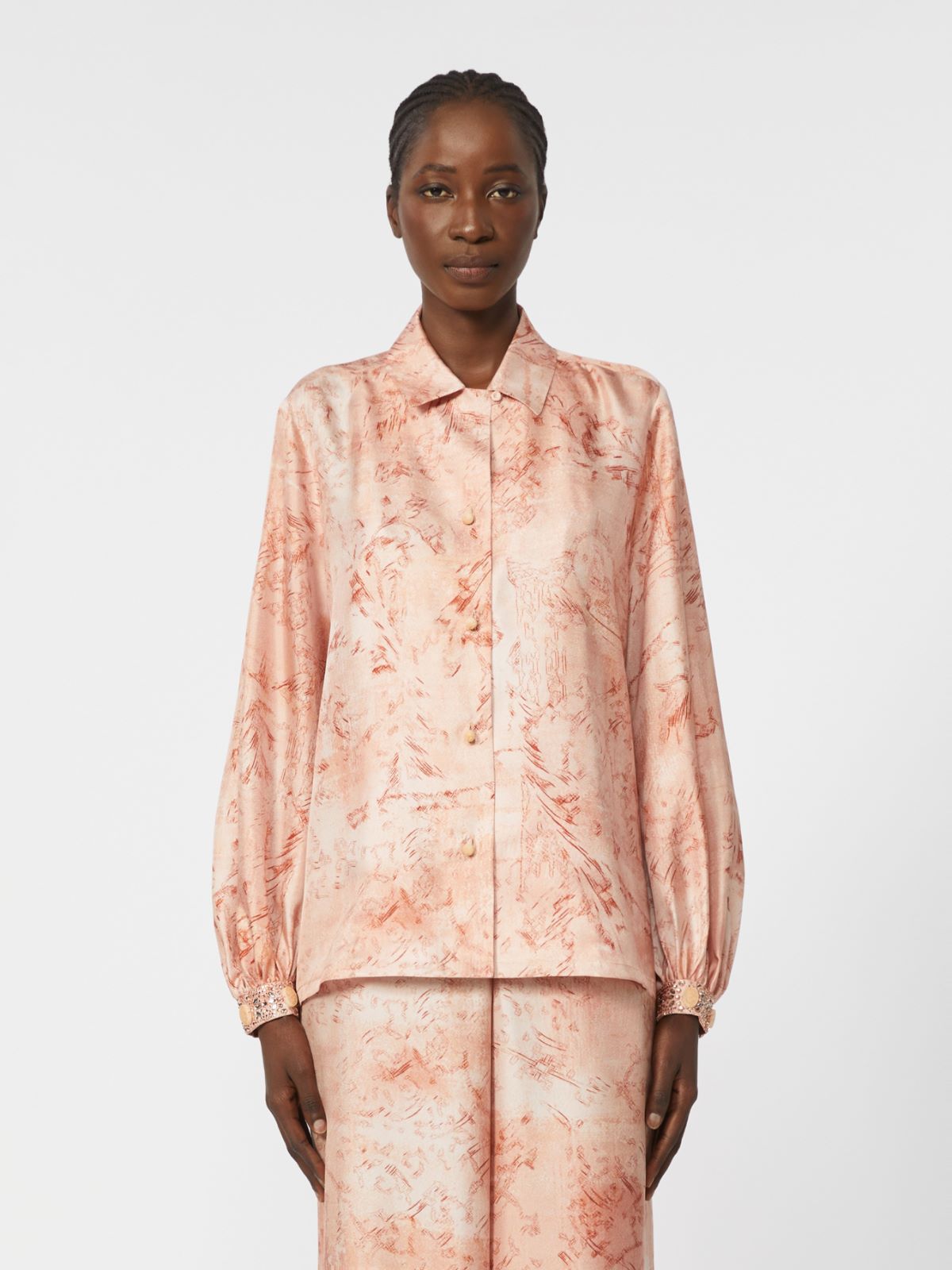 Printed silk shirt - Pink