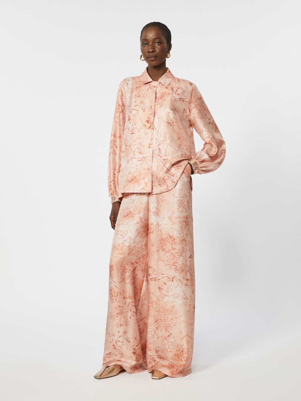 Printed silk shirt - Pink
