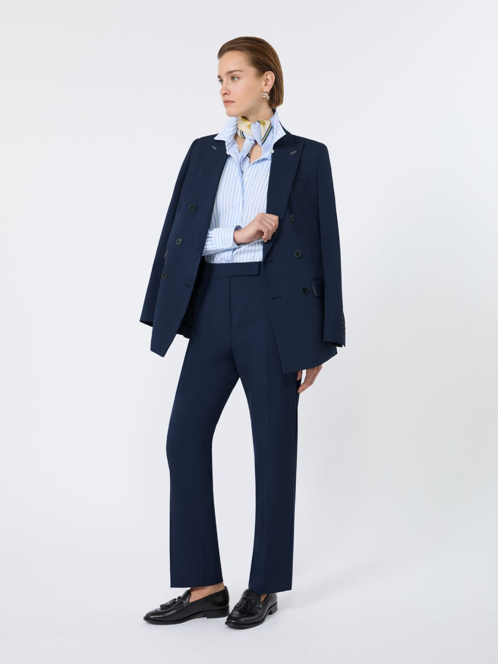 Comfortable wool trousers - China blue