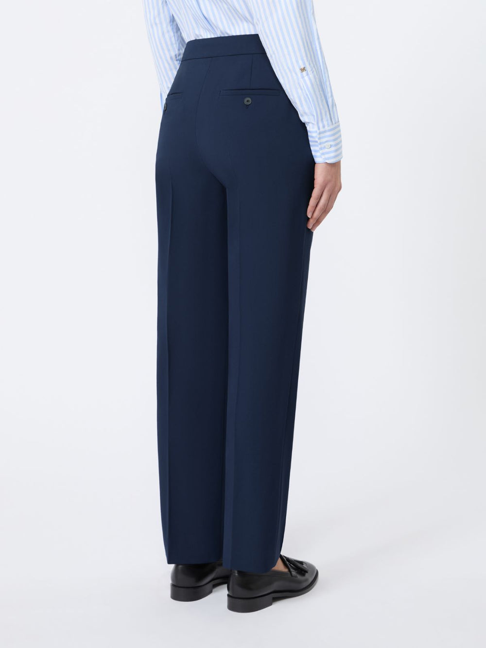 Comfortable wool trousers - China blue