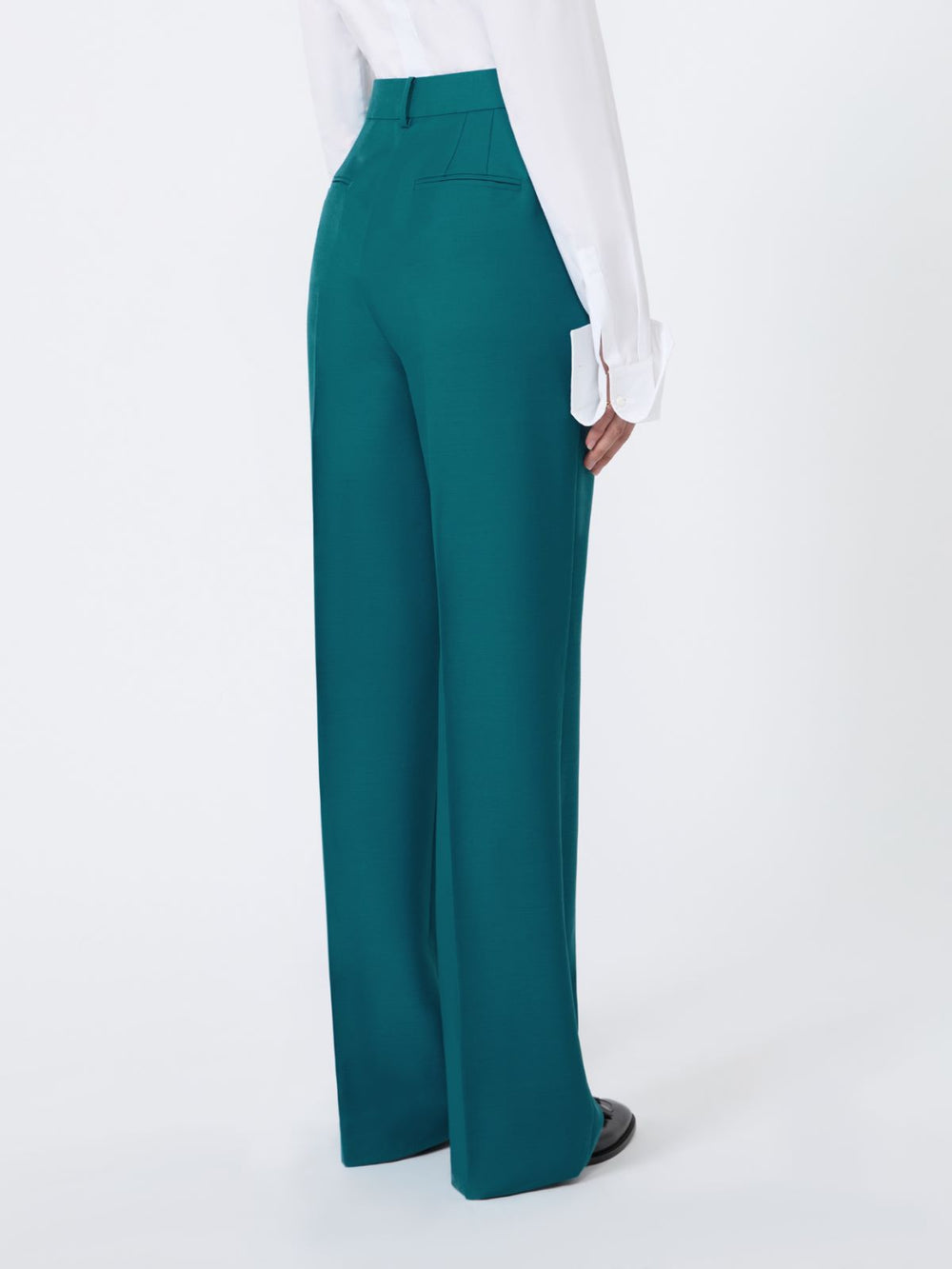 silk and mohair trousers - Turquoise Wool